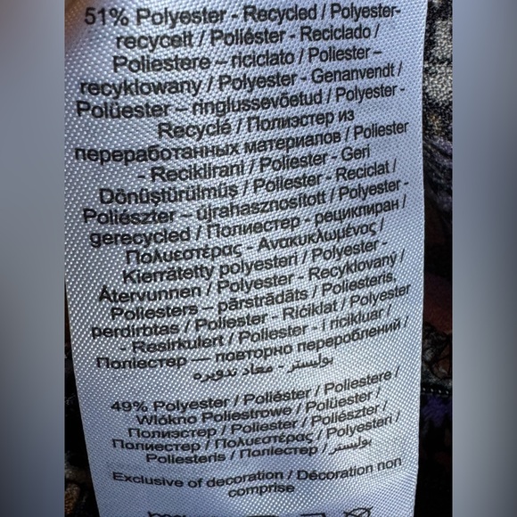 Vero Moda v-neck long sleeve black and purple floral ruched dress nwt small - Picture 10 of 10